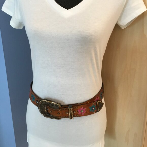 RN Design Brown Rhinestone Belt - Size S-M main image 5